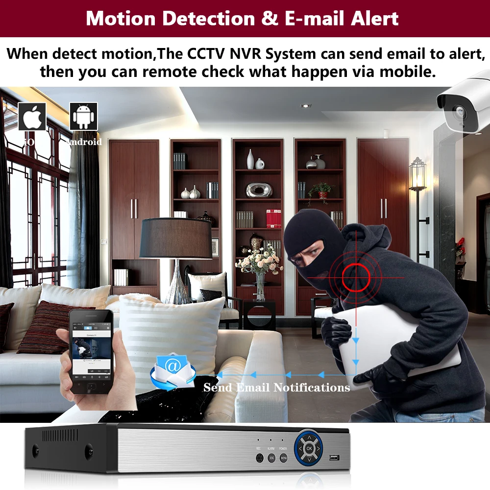 5MP HD POE NVR Kit 8ch CCTV безопасности Системы аудио мониторинг IP камеры наружное