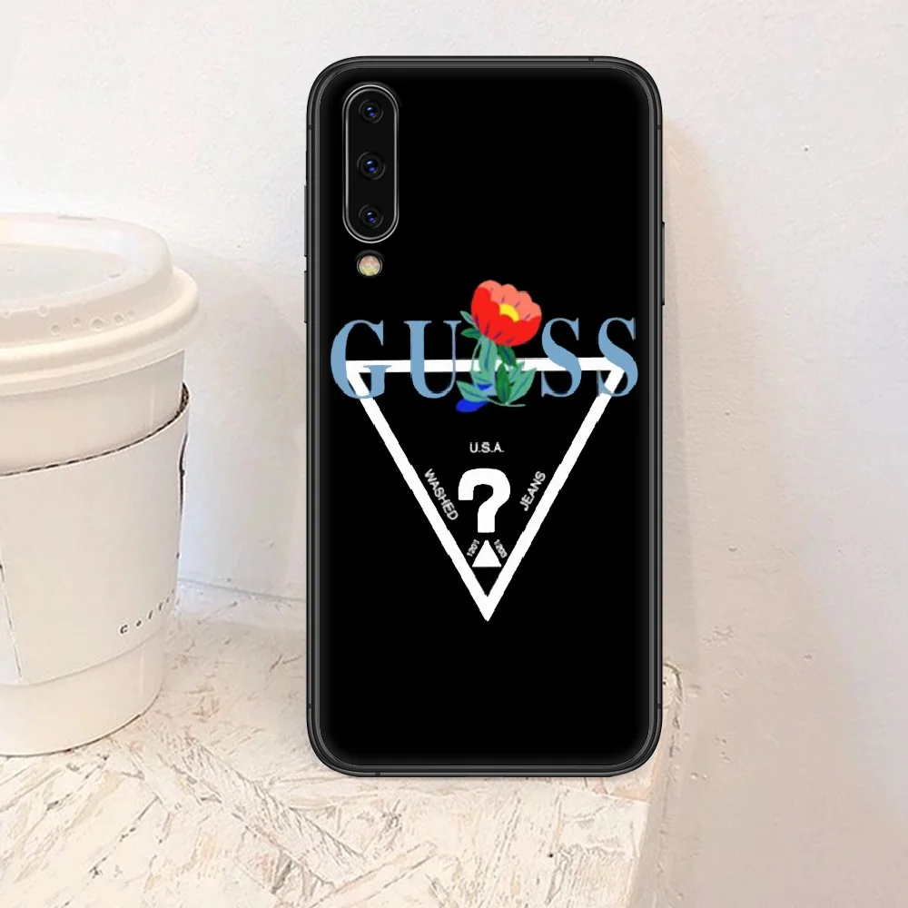 

fashion luxury brand guess Phone Case For Samsung Galaxy A 3 5 7 8 10 20 20E 21S 30 30S 40 50 51 70 71 black Waterproof Luxury