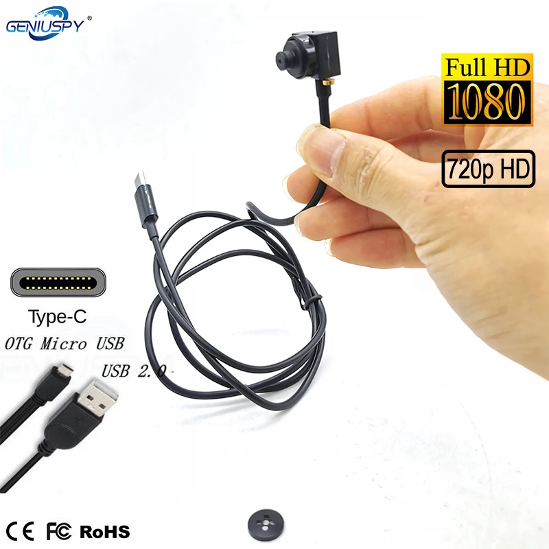 Мини-камера видеонаблюдения 15*15 мм Type-C USB 1080P 720P Micro OTG для Android мобильных телефонов