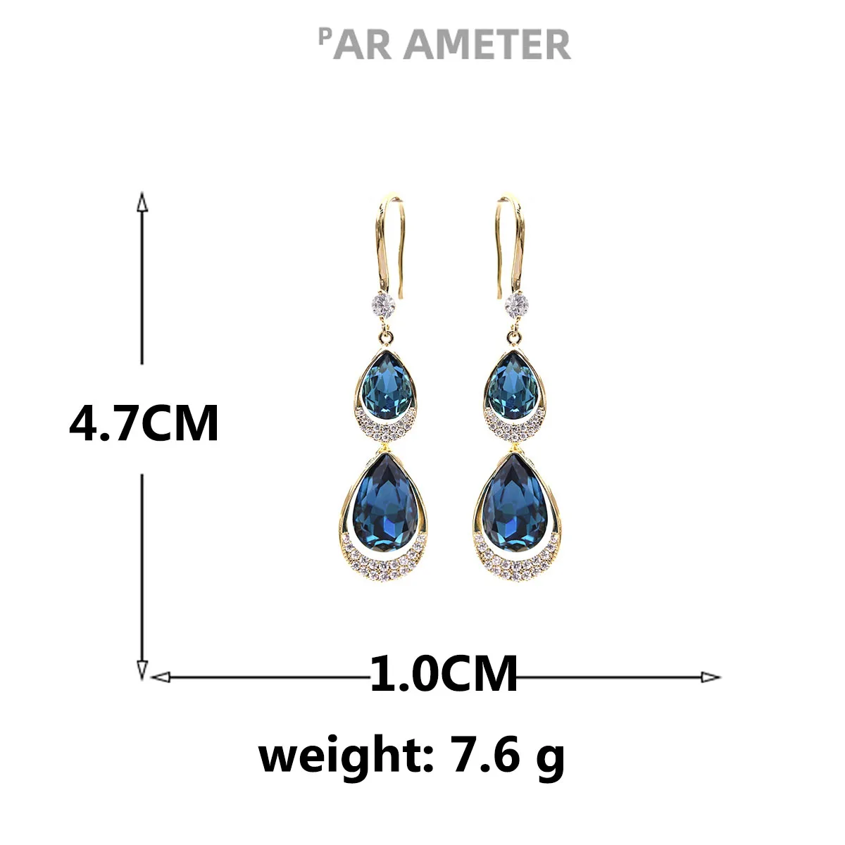 

2021 New S925 Silver Needle Temperament Long Advanced Crystal Earrings Water Drop Earhook Charming Female Earrings