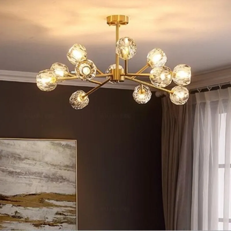 Постмодерническая американская медная хрустальная люстра роскошный светильник