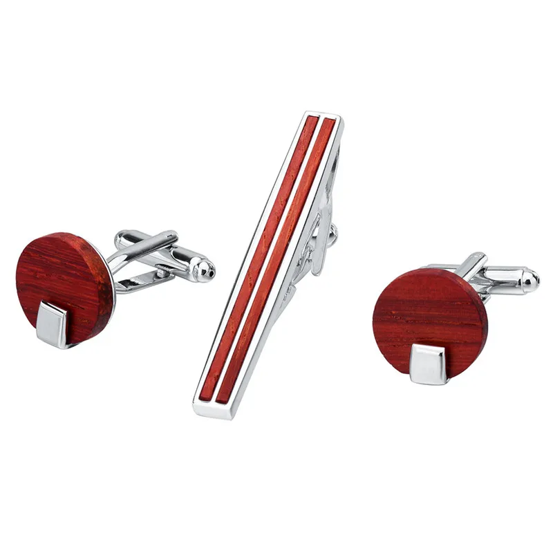 Brangdy high-end men and women mahogany tie clip cufflinks solid wood collar men's French shirt set Christmas | Украшения и