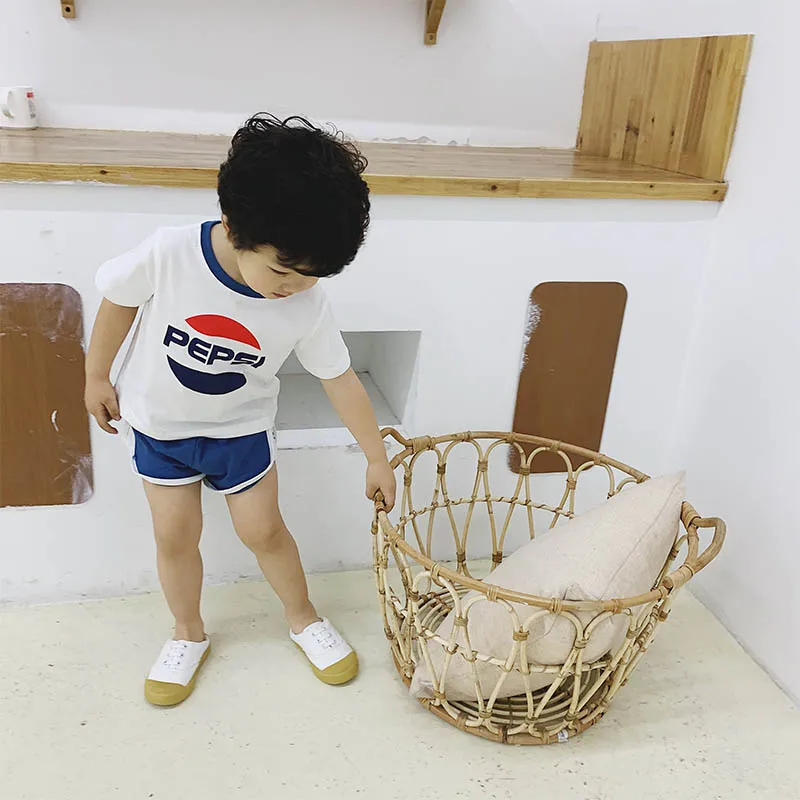 Комплекты одежды для мальчиков и девочек 2020 летняя рубашка с коротким рукавом