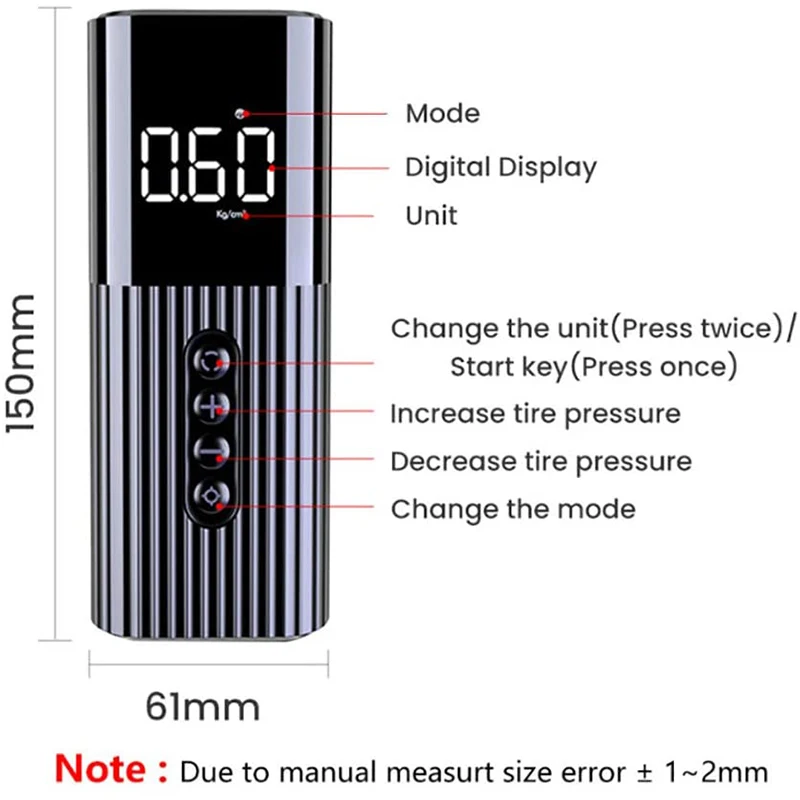 

DC12V Air Pump Tire Inflator Portable Air Compressor Steel Wire Air Pump for Automobile and Bicycle