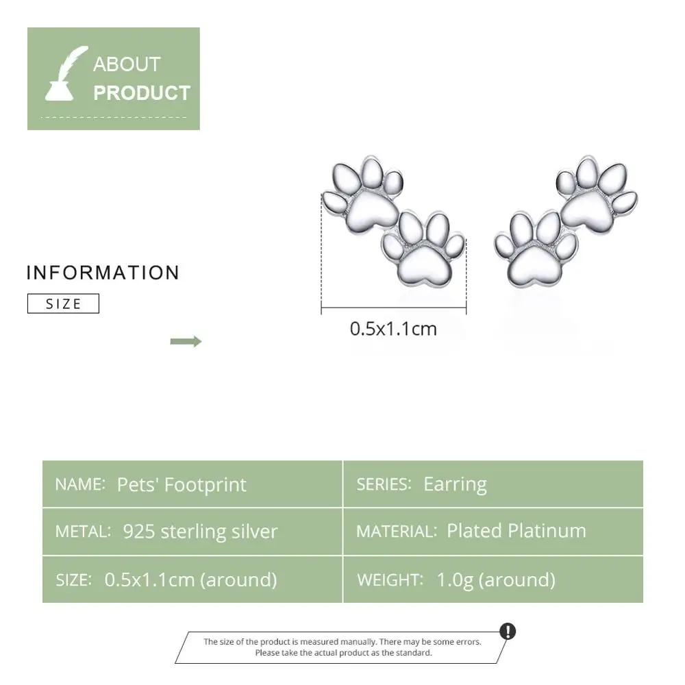 WOSTU/горячая распродажа Стерлинговое Серебро 925 пробы лапа собака следы