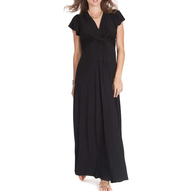 

Maternity wear large size summer sexy long short-sleeved pregnant women's skirt pregnant women mom party clothes