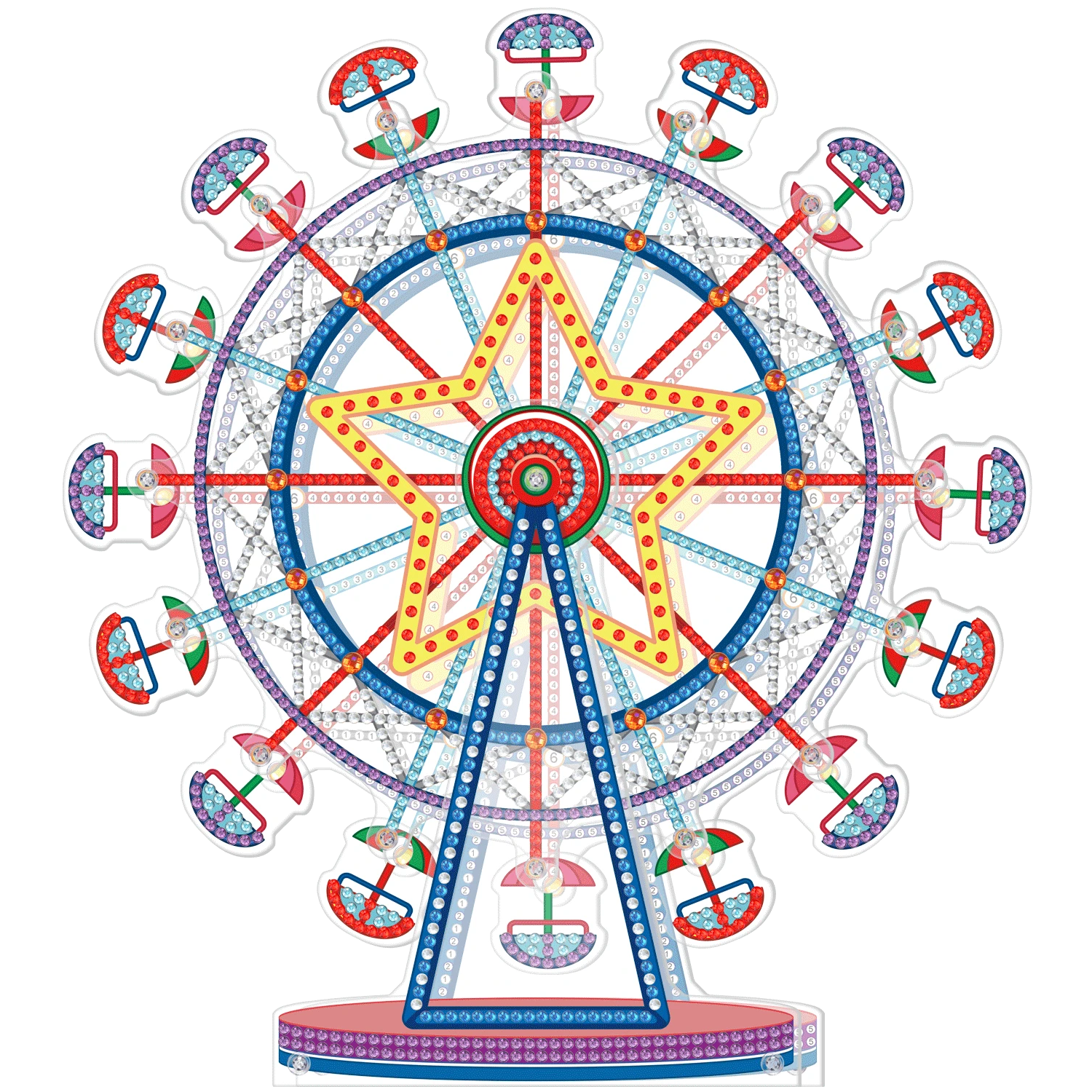 

5D DIY Diamond Painting Rotatable Desk Ornaments Special Shaped Drill Ferris Wheel Pirate Ship Rhinestone Art Kit Home Decortion