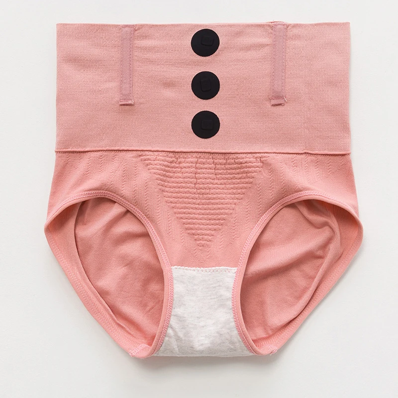 Женские хлопковые трусы с высокой талией однотонные Утягивающие бесшовный