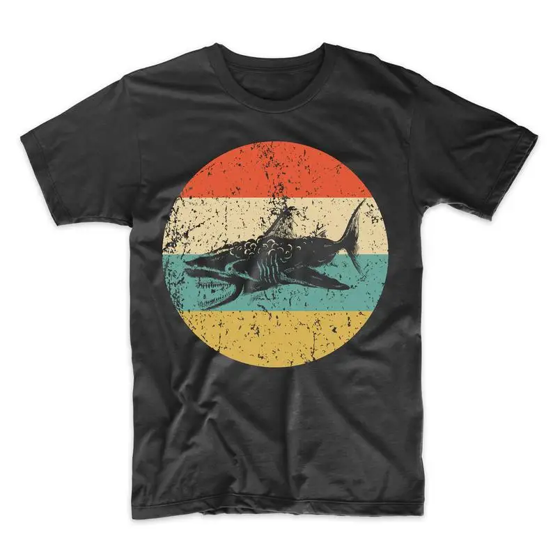 Отличная белая рубашка с акулой для мужчин-Ретро Megalodon Футболка-Акула икона Новая