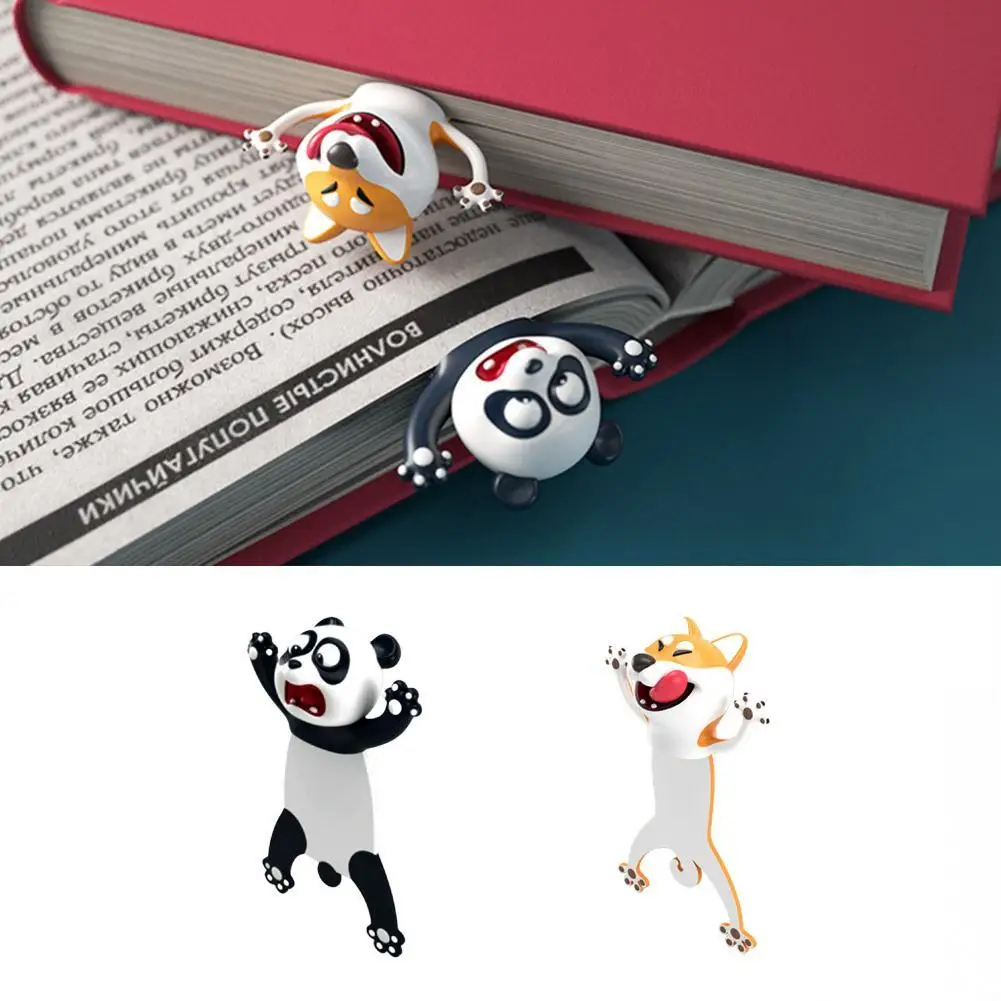 

3D Stereo Bookmark Cartoon Novelty Animal Bookmark Stationery Bookmark Favors Office Bookmarks Birthday Panda Original PVC W2D8