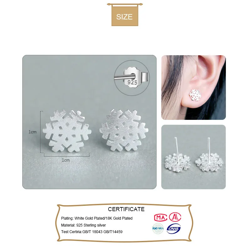 Женские серьги гвоздики в виде снежинок из серебра 100% пробы|gift handmade|gift sungift soap |