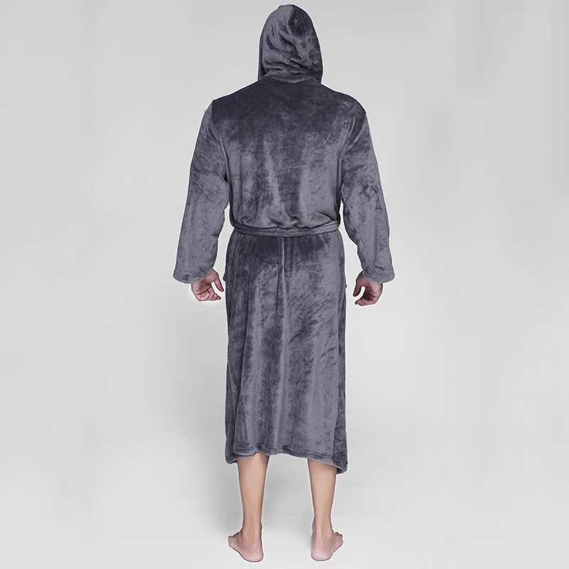

Men Bathrobe Robes Sleepwear Winter Lengthened Plush Shawl Home Clothes Long Sleeved Robe Coat Ochtendjas Heren