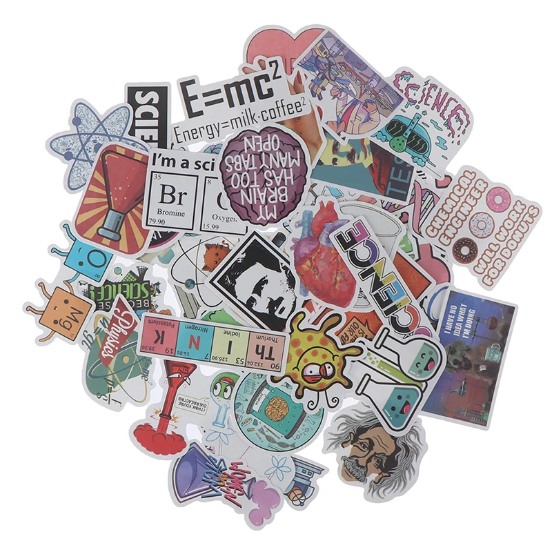 50 шт. лаборатории компьютер наклейки на холодильник чемодан украшения смешанные