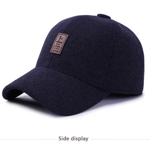 Новинка 2022, зимние бейсболки для мужчин, теплые кепки, мужские шапки, кепки, шапочка, Мужская бейсболка с ушами, регулируемая шапка большого размера