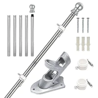 5 sections 6ft flagpole kit easy to install disassemble flagpole stainless steel guide banner flag pole set adjustable rotatable