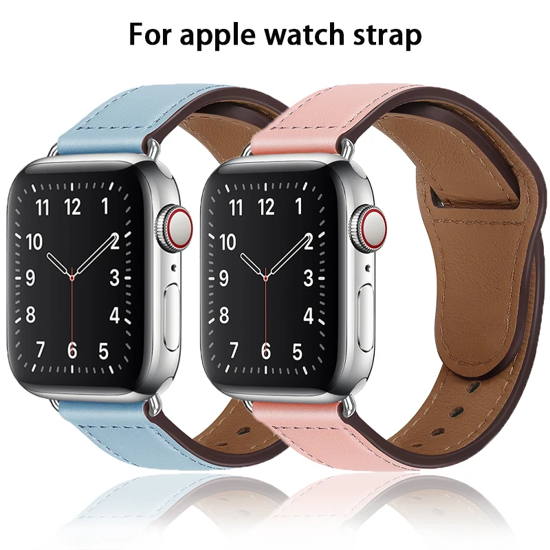 

Кожаный ремешок для Apple Watch Band 44 мм 42 мм 40 мм 38 мм 45/41 мм, спортивный браслет для смарт-часов IWatch Series 7 6 SE 5 4 3