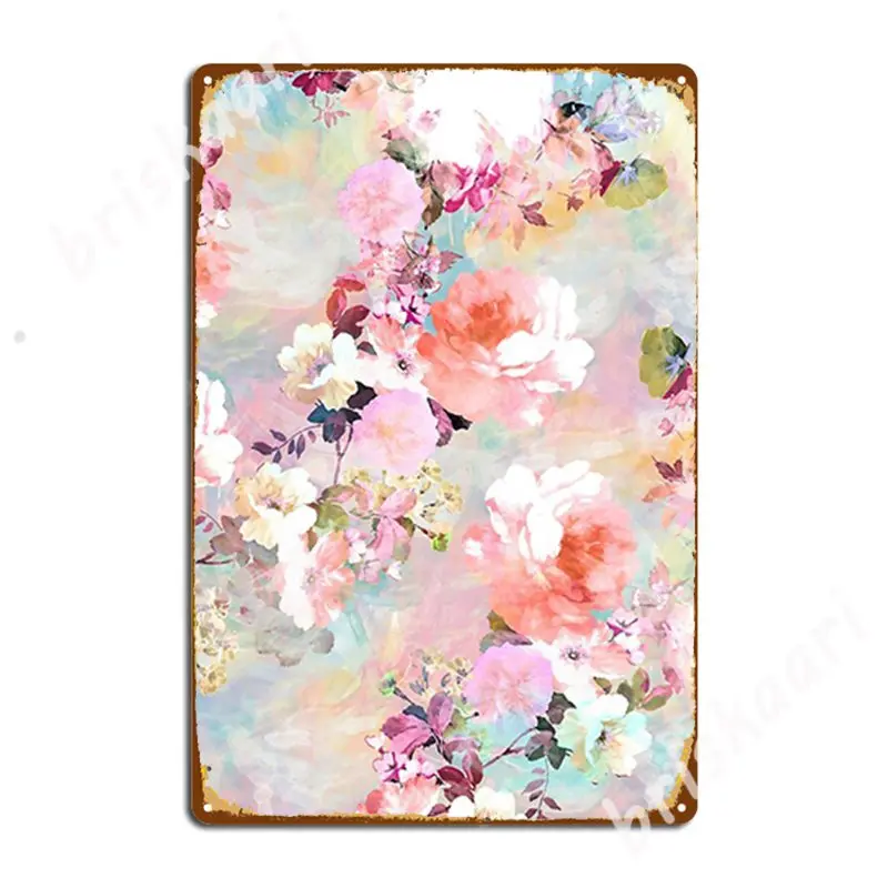 

Романтический розовый цвет акварель шикарный цветочный узор металлические знаки настенный налет винтажный бар пещера клувечерние жестяны...