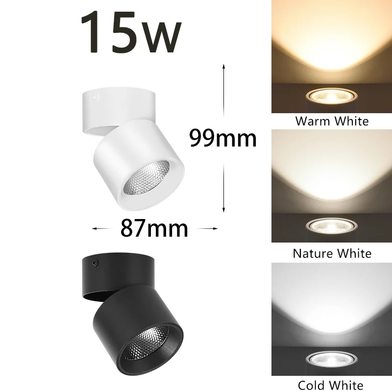 

Светодиодный потолочный светильник 220 В, складной точечный светильник COB, накладной прожектор, потолочный светильник для гостиной, кухни, внутренний нейтральный светильник