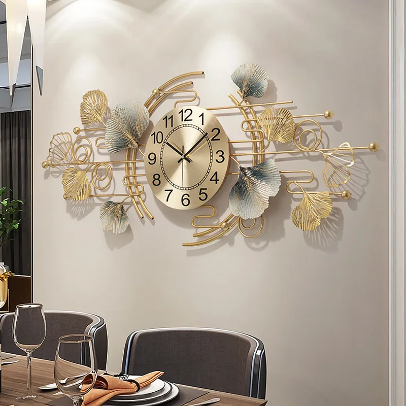 

Light luxury wall clock living room household fashion porch decoration new Chinese style creative clock