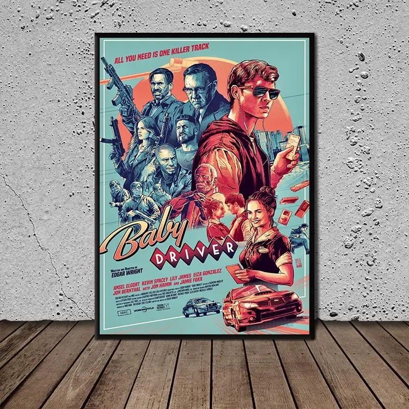 

HD Print Baby Driver Poster Retro Canvas Art Picture for Living Room Home Decor