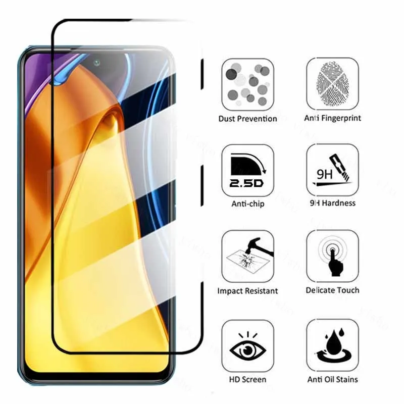 8in1 Screen Protective Glass for Xiaomi Poco M3 Pro Pocophone X3 Tempered Protector Camera Film Pocox3 little X 3 Pro F M F3 M3
