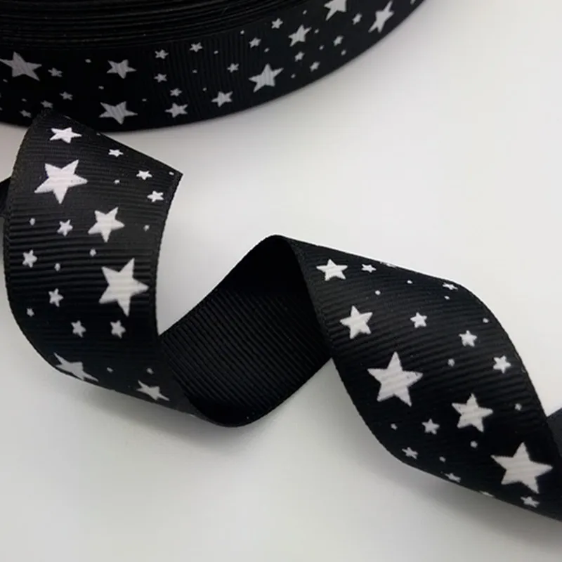 Репсовая лента с рисунком сделай сам 5 ярдов 1 дюйм 25 мм 38 острыми звездами