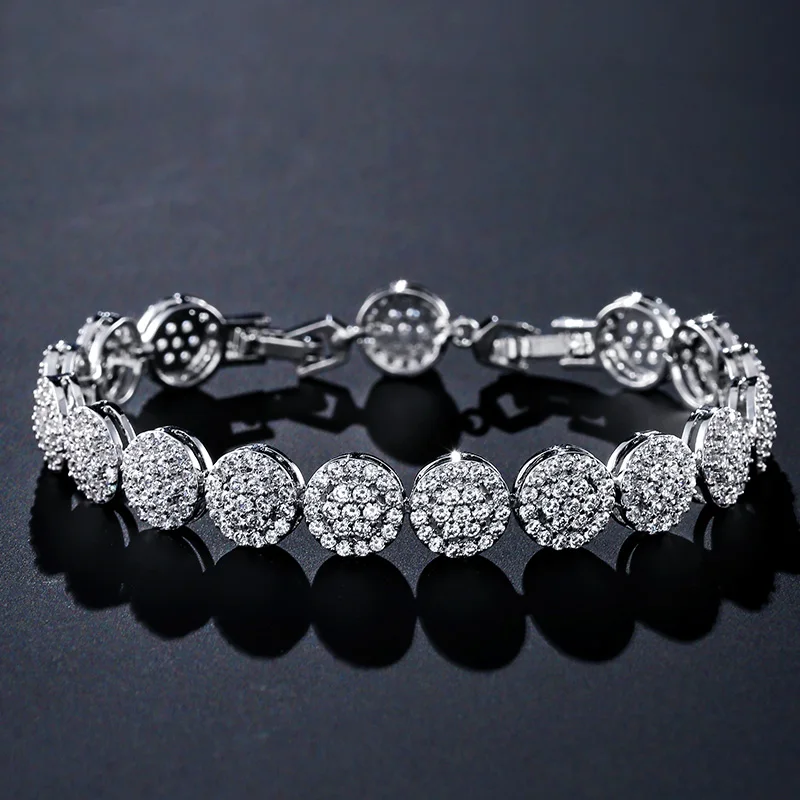 RAKOL новый модный дизайн милый круглый розовый браслет с фианитом для женщин