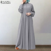vintage button shirt dress muslim womens autumn dresses zanzea casual long sleeve maxi vestidos female button robe