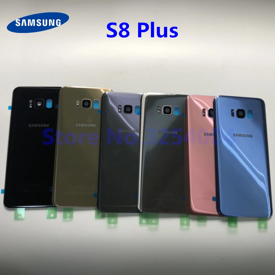 Чехол на заднюю батарейку для samsung Galaxy S8 G950 S8+ G955 S8 Plus Задняя стеклянная крышка корпуса+ клей+ стеклянная рамка для объектива камеры