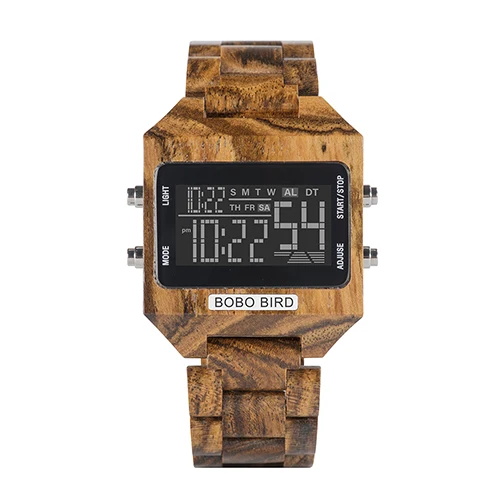 V-S30-2 BOBOBIRD мужские цифровые часы Дерево 4 переменных цвета многофункциональный светодиодный дисплей reloj inteligente hombre с Подарочная коробка из дерева V-S30 - Цвет: V-S30-2