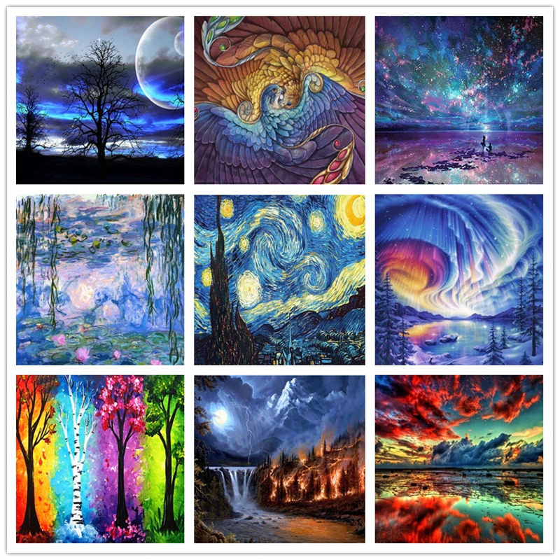 

DIY 5D Diamond Painting Sky Full Round Drill Cross Stitch Mosaic Diamond Embroidery Rhinestone Pictures Home Decor