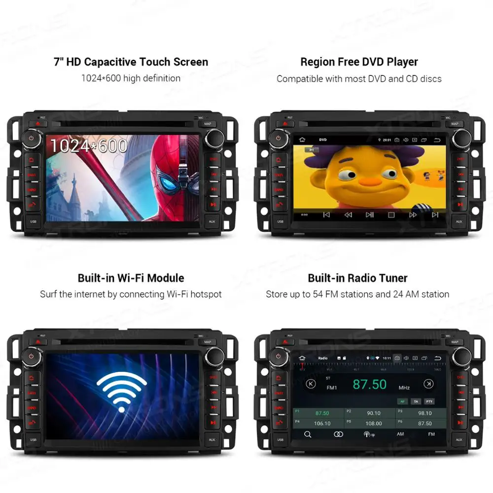 XTRONS 7 &quotAndroid 9 0 Восьмиядерный автомобильный dvd плеер GPS OBD для Chevrolet Tahoe Impala BUICK Enclave