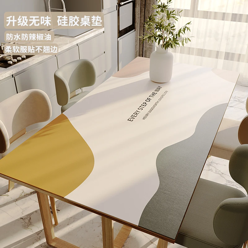 

Silicone Desk Mat Tablecloth Waterproof and Oilproof and Heatproof Disposable Tea Table Cloth Dining Table Cushion PVC TableMat