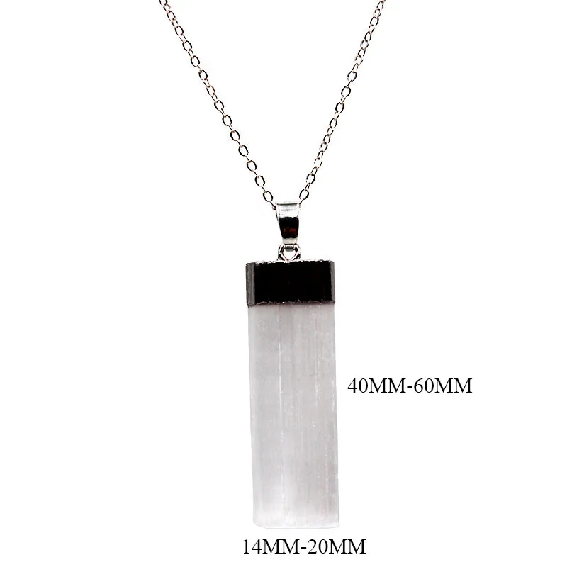 Женское Ожерелье из натурального селенита подвеска Маятник ожерелье камня