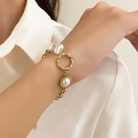 new natural freshwater pearl bracelet female handmade niche design light luxury fashion couple hand jewelry