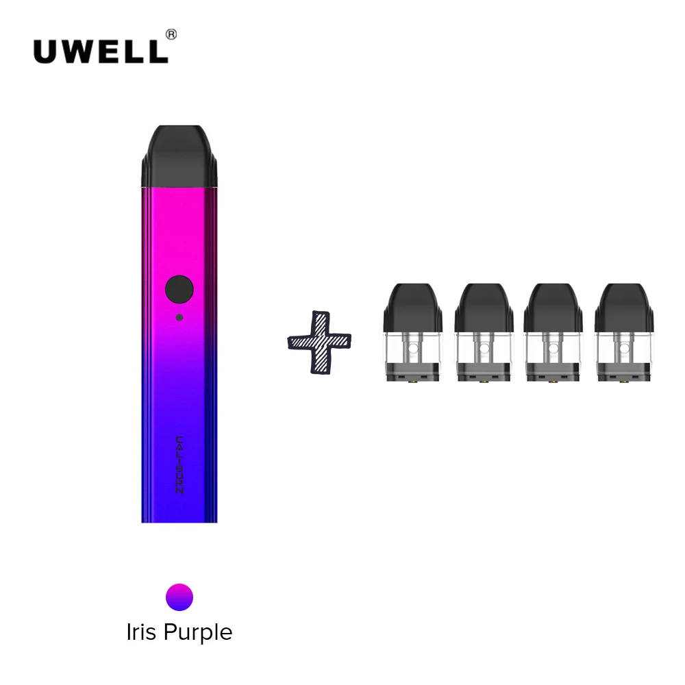 Uwell calibren мод Vape Pod Комплект добавить 4 шт картридж 2 мл 520 мАч встроенный аккумулятор Vape танк распылитель электронная сигарета - Цвет: Iris Purple