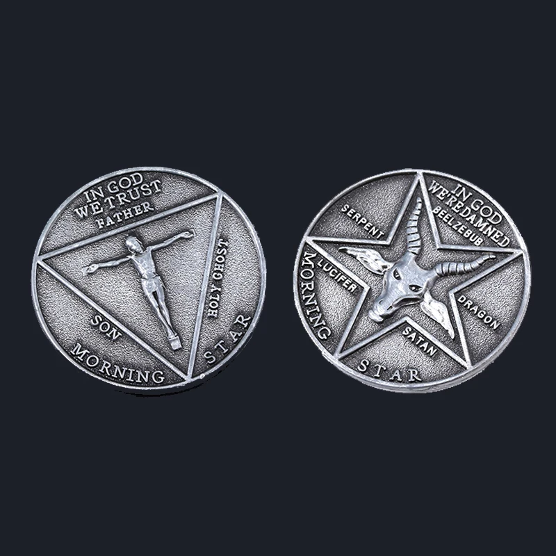 MIDY оптовая продажа Люцифер утро звезда сатана монета металлический брелок