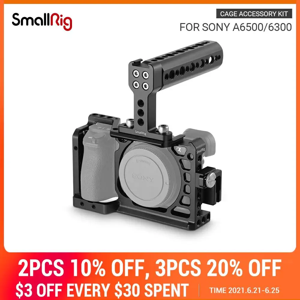 SmallRig A6500 клетка для камеры с верхней ручкой + кабель HDMI Зажим Sony A6500/A6300 набор