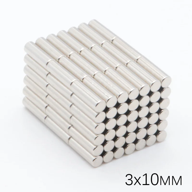 

100pcs 3x10mm Small Round Cylinder NdFeB Neodymium Disc Magnets Dia 3mmx10mm N35 Super Powerful Strong Rare Earth NdFeB Magnet