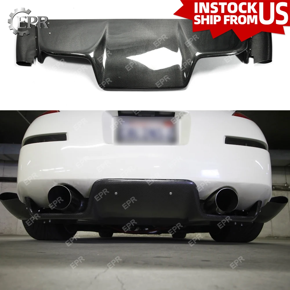 Для Nissan 03 08 Z33 350Z Infiniti G35 Coupe 2D JDM TS Style Carbon Fiber Задний диффузор Type2 8 шт (с фитингом)