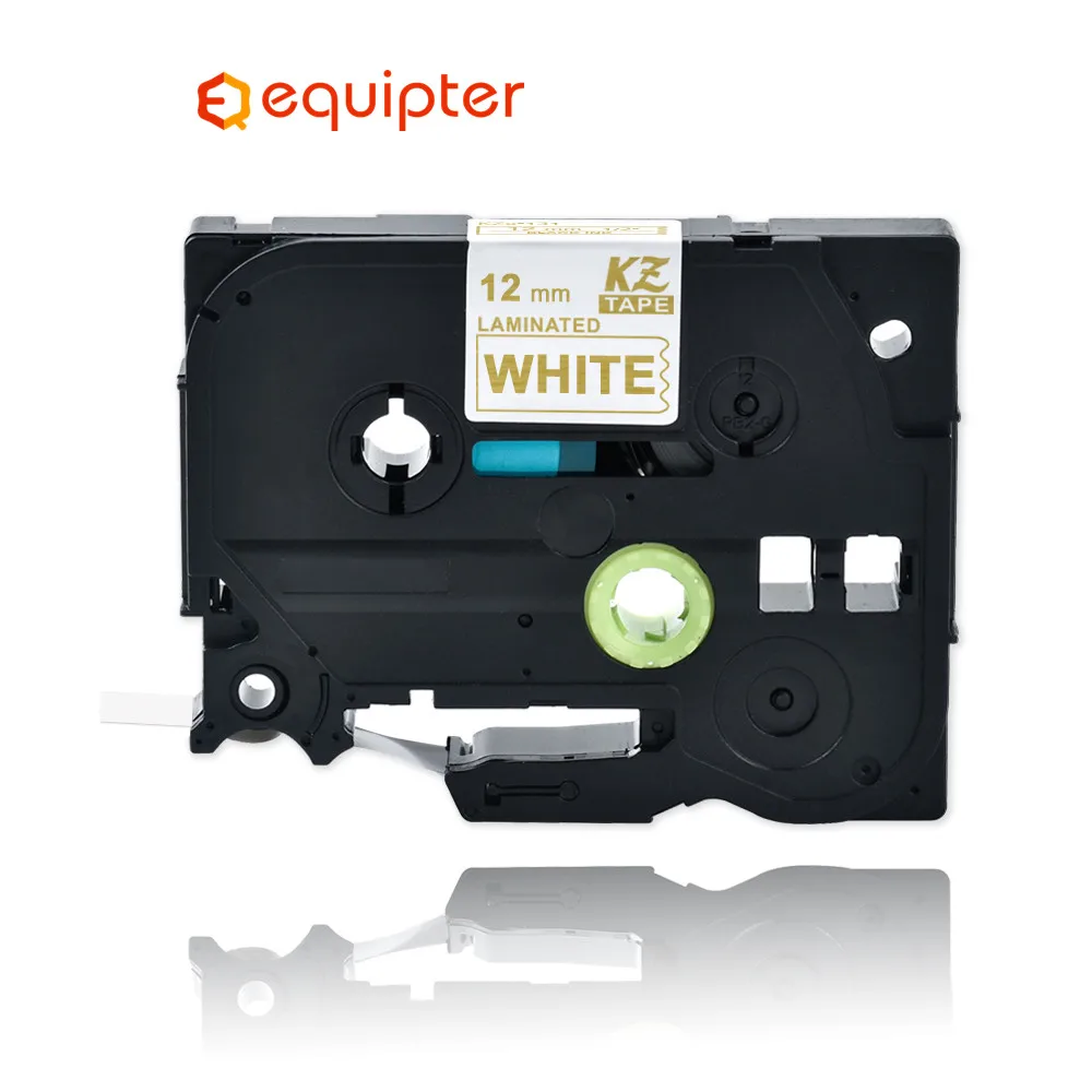 Фотолента совместимая с Brother p touch printer цвет под золото на белом 12 мм * 4 м|Ленты для