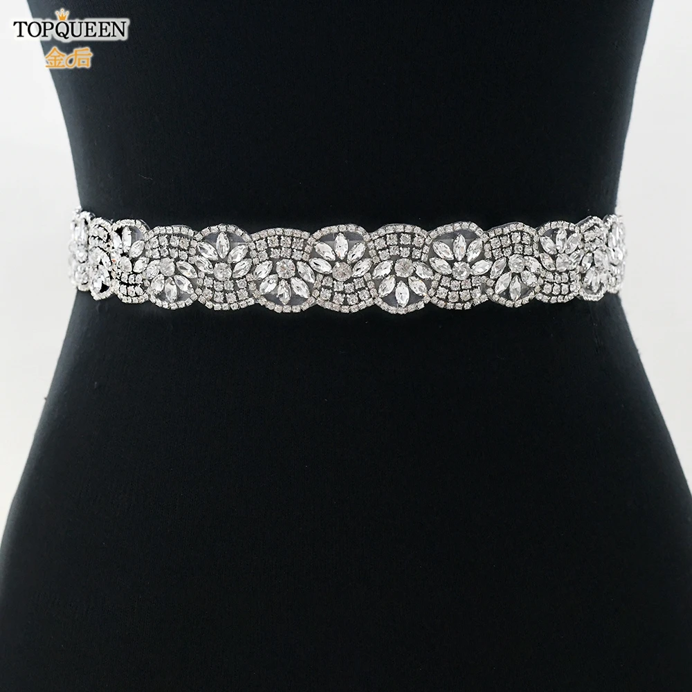 Пояс TOPQUEEN S456 женский с кристаллами свадебный пояс драгоценными камнями вечерний