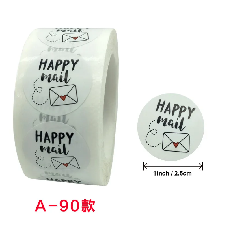 

50-500Pcs/Roll Round Pink Paper Cute Thank You Birthday Party Stickers Baking Gift Packaging Seal Labels Scrapbooking Stickers