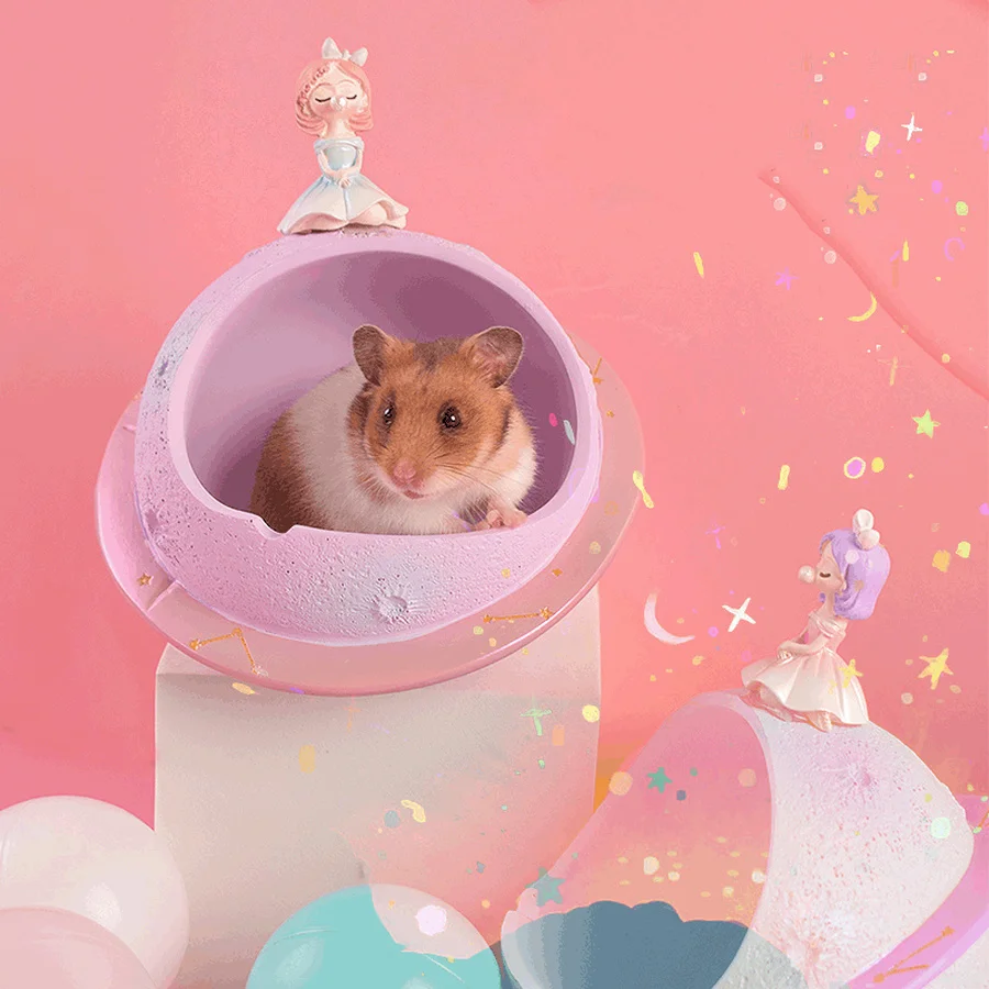 

Hamster Nest Hamster Summer Cooling Cool Nest Space Planet Golden Bear Small Animal Nest Hamster Accessories Hamster Cage