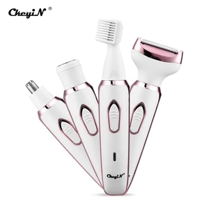 Женский Электрический эпилятор 4 в 1, электрический триммер для удаления волос с подмышек бикини и тела с зарядкой от USB, быстрое безопасное удаление волос, бритва