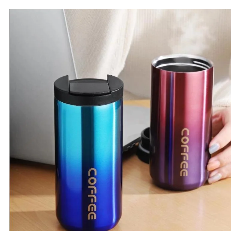 

Portable Sale Simple Vacuum Flask Gradient Color Fashion Office 304Stainless Steel Coffee Mug Handy Cup Men Straight Drink