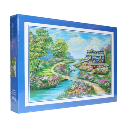 розовато-Серый Новинка! 1000 шт головоломки для взрослых дети головоломки пейзаж Обучающие игрушки-пазлы для детей анимация сопряжение головоломки подарок D208 - Цвет: розовато-Серый