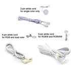 4 шт.лот 2PIN4PIN5PIN гибкие выдвижные кабели для одноцветныхRGBRGBW светодиодных подсветки шкафа Puck 150 см