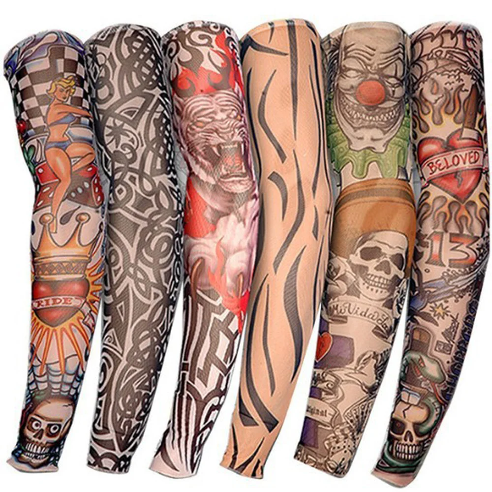 

Arm Warmer Unisex Quick Dry UV Protection Outdoor Temporary Fake Running Arm Sleeve Skin Proteive Nylon Tattoo Sleeves Stockings