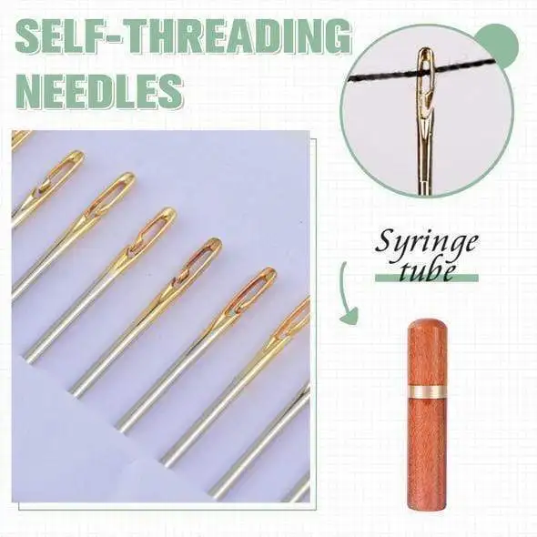 

12PCS Blind Needle Stainless Steel Sewing Needless Stroage Box Threading Apparel Sewing Elderly Needle-side Hole Hand Household